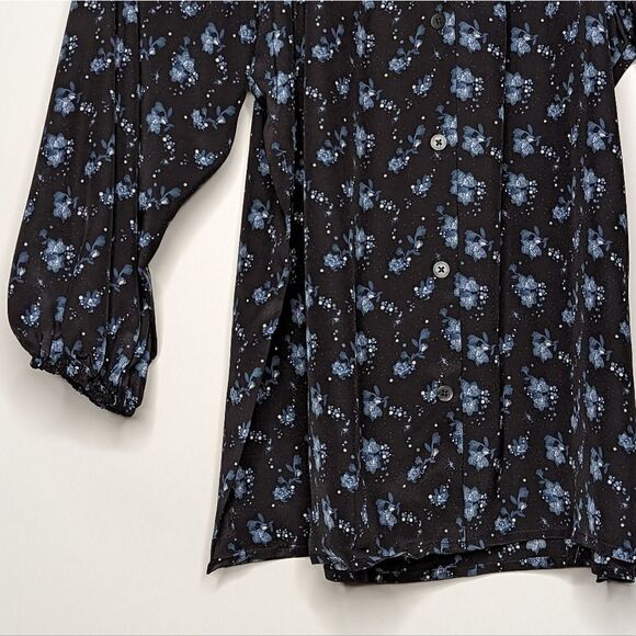 Tucker NYC Classic Blouse Desert Willow in Crepe de Chine Silk Top Smock Collar - Picture 3 of 7